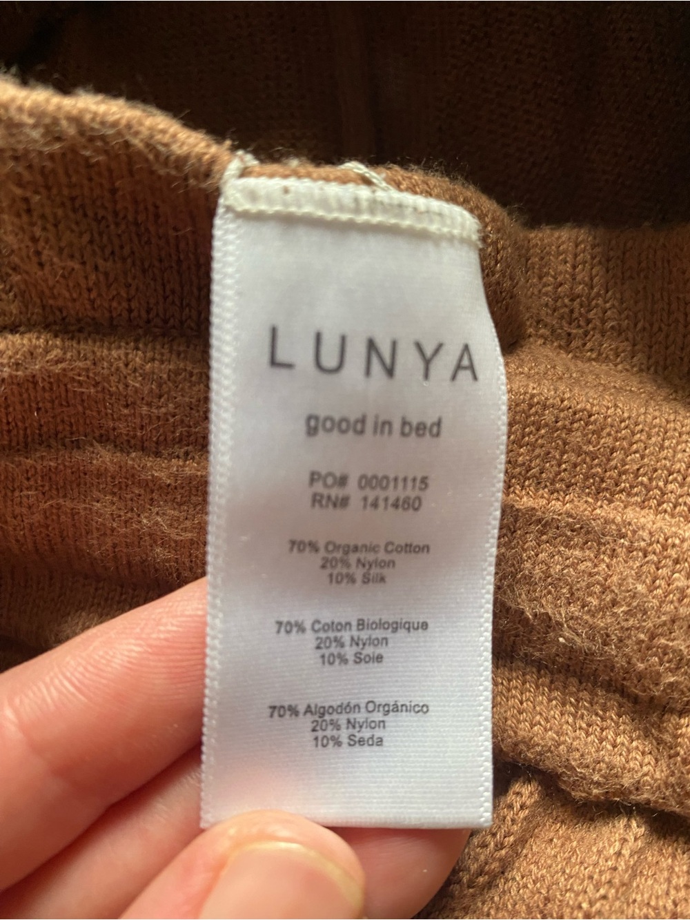 LUNYA Cotton Silk Wide-Legged Lounge Pants in Walnut - Picture 6 of 7